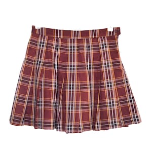 Y2K Pleated Mini Skirt Red Plaid Skirt 00s Mini Party Grunge Skirt 2000s Vintage High Rise Mini Schoolgirl Plaid Tartan  Green  Size S