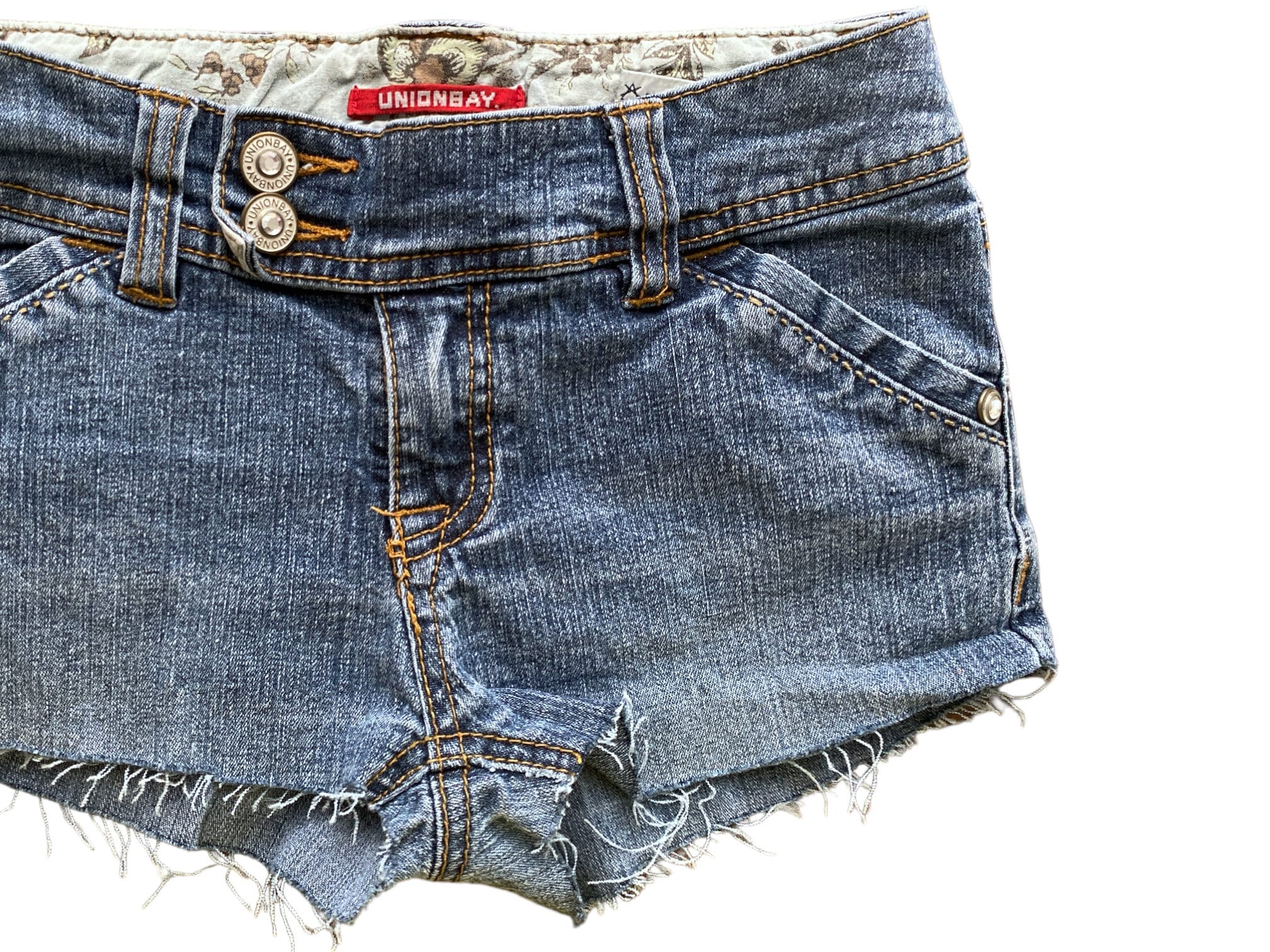 Y2K Denim Shorts Low Waisted Blue Jean Short 00s Mini Party Grunge
