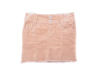 Low Rise Micro Mini Skirt Y2K Tan Corduroy Mini Skirt Stretchy Mini Skirt 00s Party Grunge Skirt Low Rise Skirt Y2K Vintage  Hipster  Small