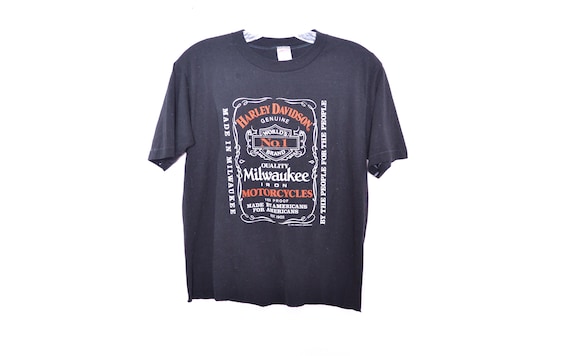 Harley Davidson Shirt Biker T Shirt Top 80s Milaukee Motorcycle 