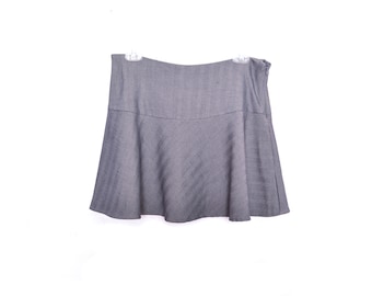 Y2K Gray Skirt Mini Skirt 00s Micro Mini Party Grunge Skirt Herringbone  2000s Vintage Low Rise Gray Mini Skirt Pleated Size L