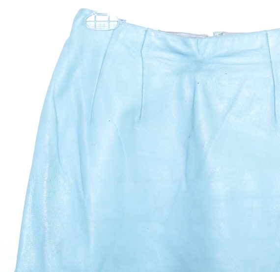 80s high waisted LEATHER SKIRT Vintage Mini Skirt Mot… - Gem