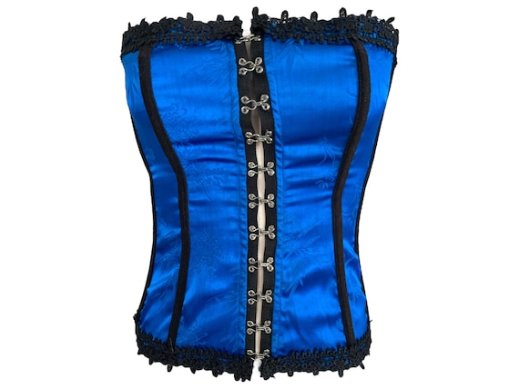 Vintage 90s Satin Stripe Boned Corset (M)