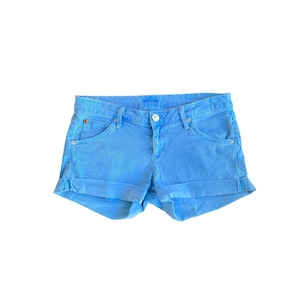 Y2K Denim Shorts Low Waisted Blue Jean Short Mini Short Shorts Vintage 2000s  Denim Jean Shorts Vintage Low Rise Size 26-XS/Extra small