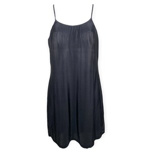 90s Black Slip Dress Mini Lingerie Black Satin Slip V Neckline Mini Length Vintage Spaghetti Strap 1990s  Size Large