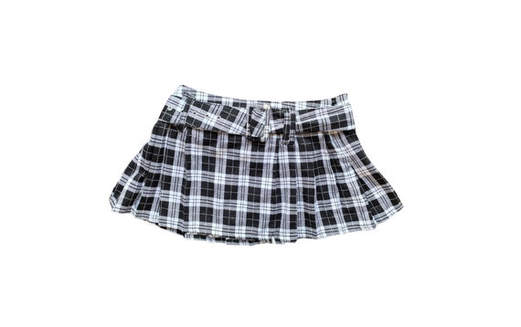 Black white mini skirt hot sale