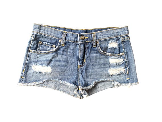 Y2K Denim Shorts Low Waisted Blue Jean Short 00s Jean Shorts