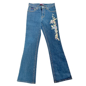 パンツ 2000's flower embroidery flare jeans y2k 2000's flower embroidery flare jeans y2k - メルカリ