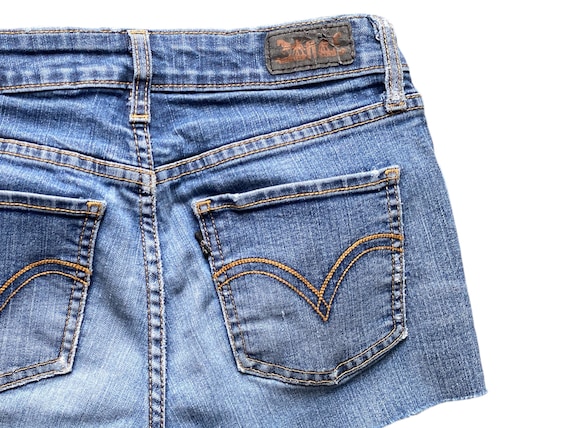 Y2K Denim Shorts Low Waisted Blue Jean Short 00s Jean Shorts Low