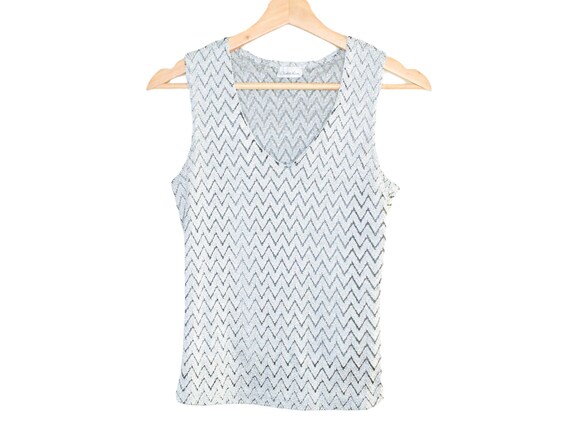 Y2K Gray Lace Tank Top Blouse Vintage 