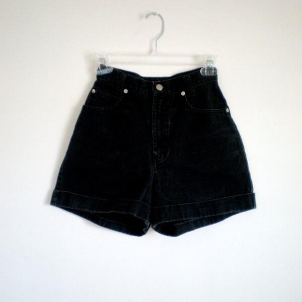 Vintage black high waist denim shorts size - 5 - XS