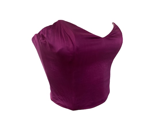 Purple Bustier Top Silk Satin Bustier Top Hand Dy… - image 4
