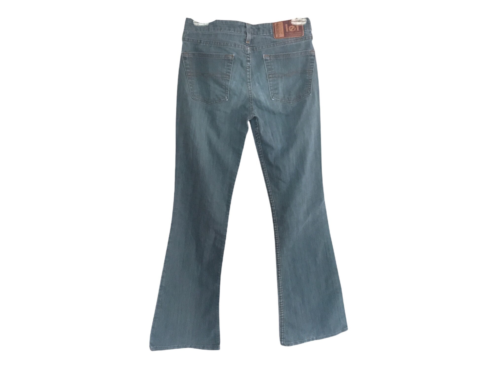 パンツ 2000's doublewest damage flare jeans y2k Rozszerzane jeansy Y2K Blue Jeans l.e.i Y2K Flare Pants Low