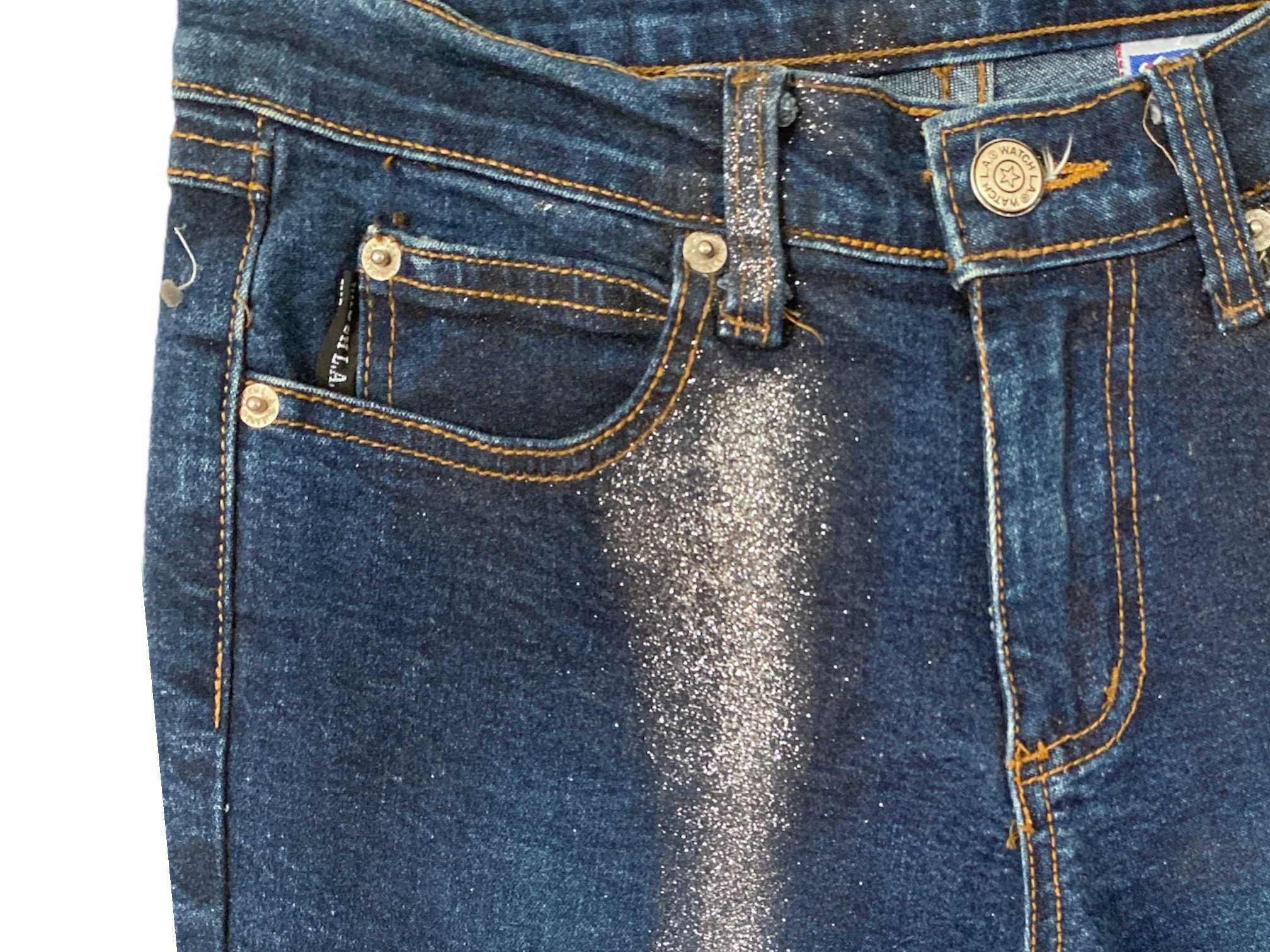 パンツ 00s D.I.A. clash flare denim glitter y2k Cross Skull Wings