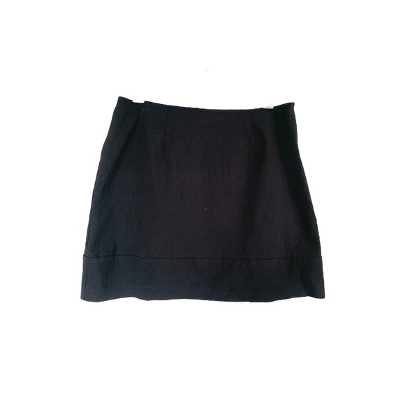 90's Black Mini Skirt 90s Skirt High Waisted ALine Skirt Gothic Retro High Waist Goth Rock Party Vintage 1990's Size - Small S