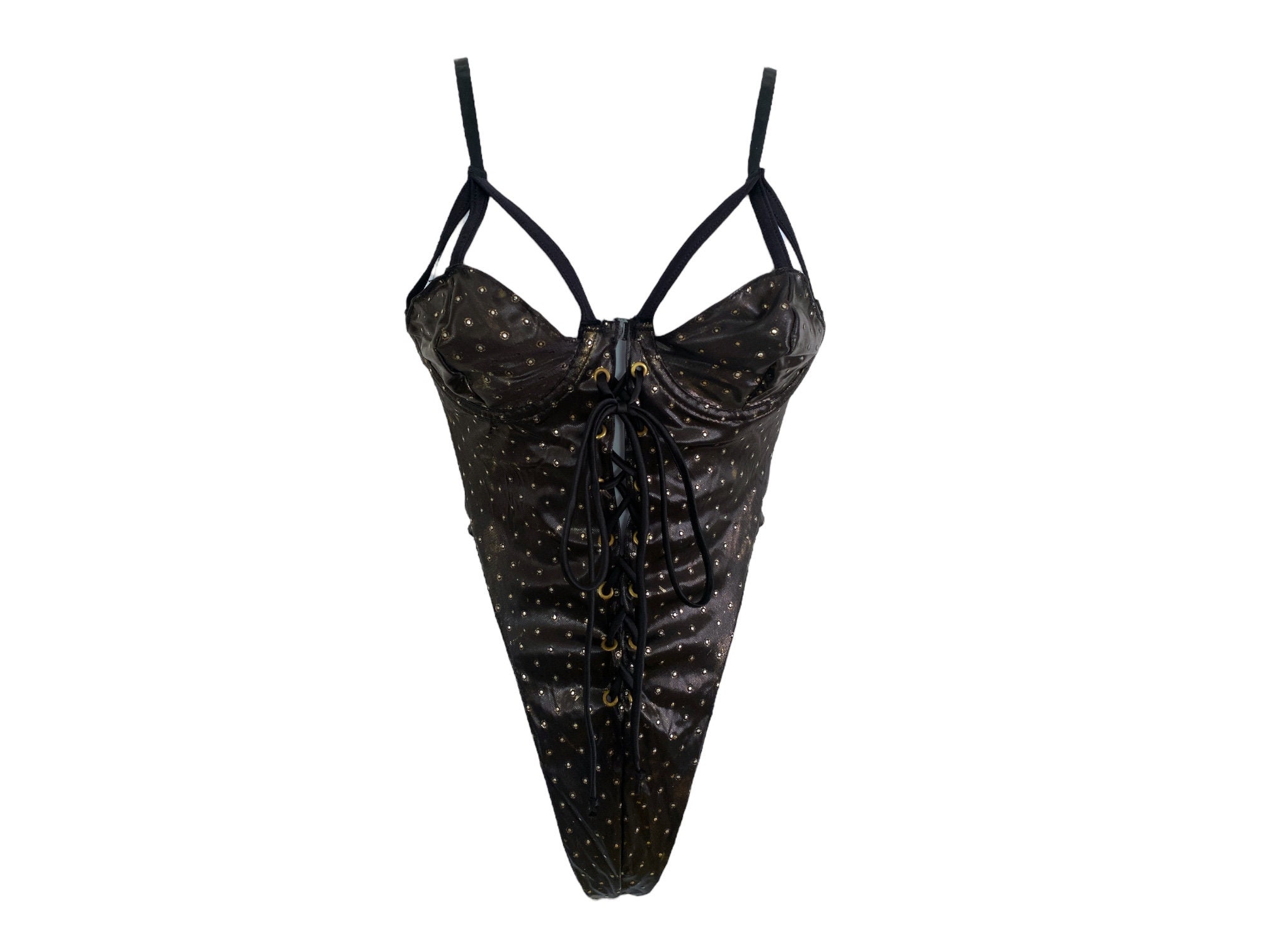 ♥️NWOT, Beautiful Black Lacey Strappy Bra & Panty Set, Size 6(32-34 &  B,C,D)♥️