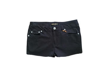 Y2K microshort lage taille zwarte jeansshort jaren 2000 lage taille microdenim jeansshort jaren 2000 vintage lage taille - maat 7