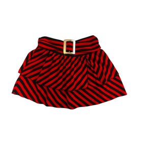Y2K Skirt Black Red Mini Ruffle Skirt 2000s Mini Party Grunge Skirt Low Rise Vintage Low Waisted Cocktail Romantic layered Mini Skirt -M