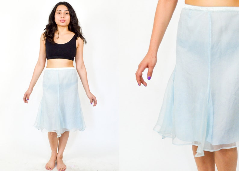 mid length satin skirts small