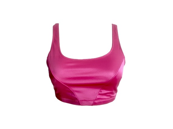 Women's Sweetheart Neck Solid Pink Bralette Top