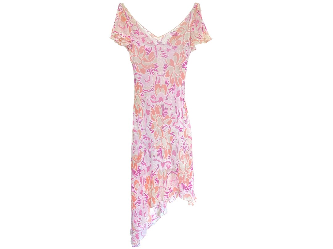 Y2K pink floral maxi dress (L)