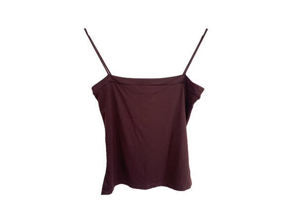 Brown 90's Bustier Tank Top Straight Neck Tank To… - image 1