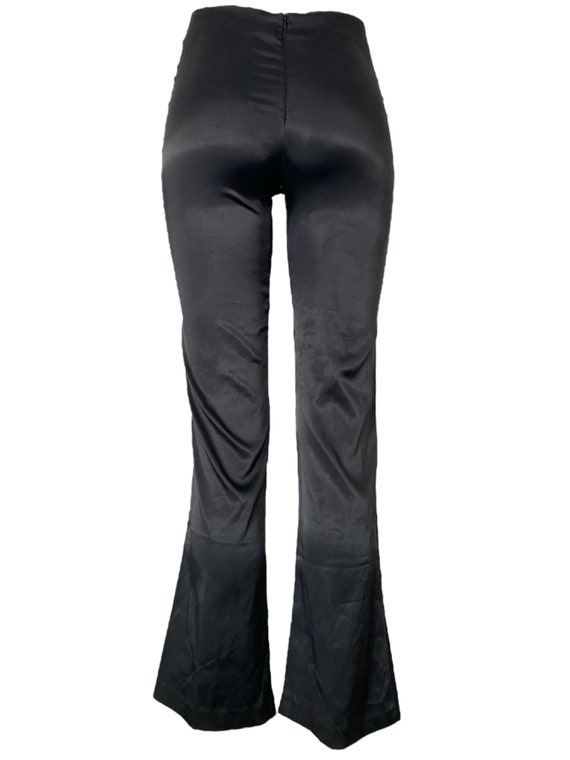 Black Satin Pants Y2K Pants Low Rise Pants 2000s … - image 4