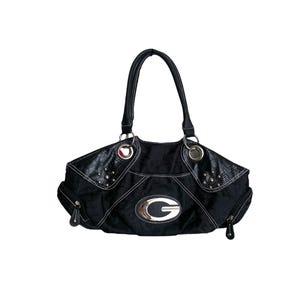 Y2K Schwarz Silber Nieten Geldbörse Vintage 2000er Jahre Handtasche Vintage 2000er Boho Boho Kunstleder Geldbörse Nieten Tasche mit Reißverschluss-nie getragen Vintage