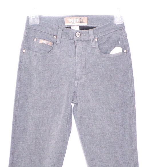 Flared Y2K Gray Jeans Denim Y2K Flare Pants High … - image 3