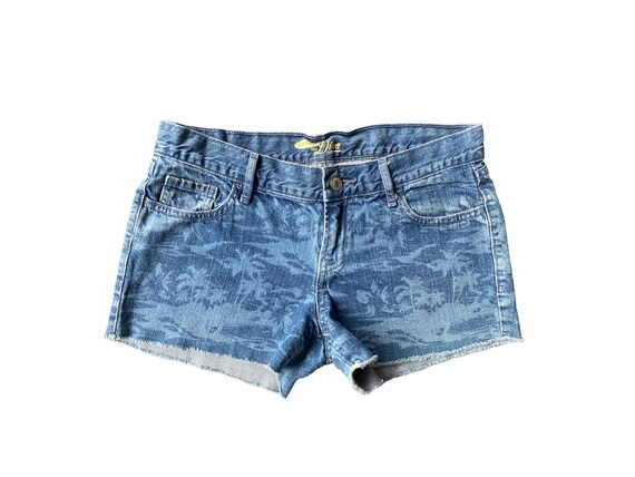 Y2K Denim Shorts Low Waisted Blue Jean Short 00s Mini Party Grunge