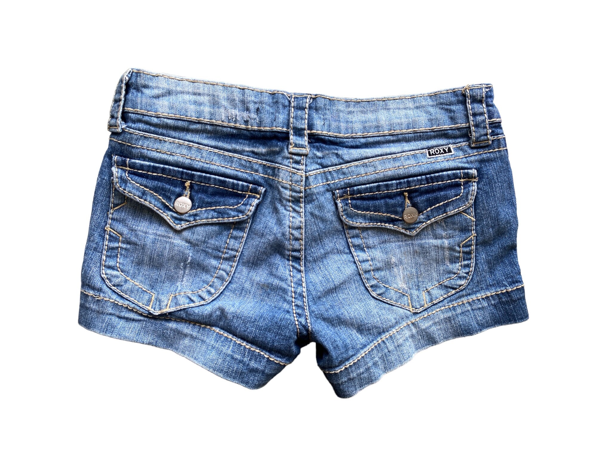 Y2K Denim Shorts Low Waisted Blue Jean Short 00s Grunge