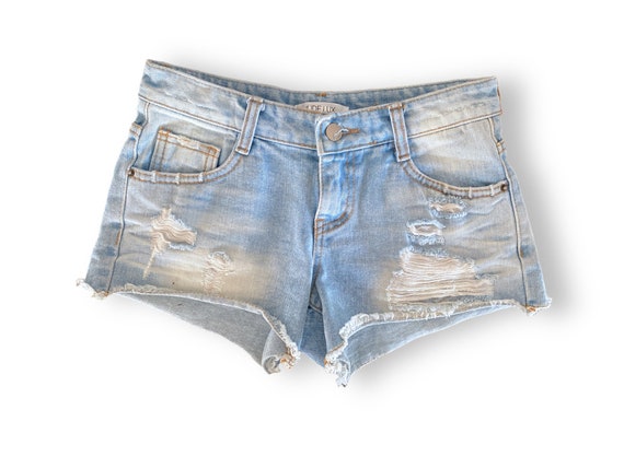 Y2K Denim Shorts Low Waisted Blue Jean Short 00s Mini Party