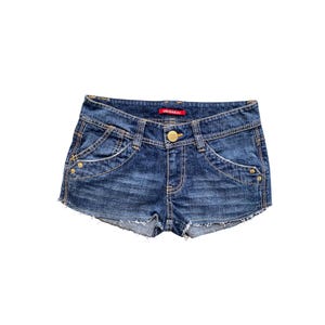 Y2K Denim Shorts Low Waisted Blue Jean Short Y2k Micro Shorts 2000s Denim Shorts Vintage Low Rise Waist Short Size 5 -S/Small