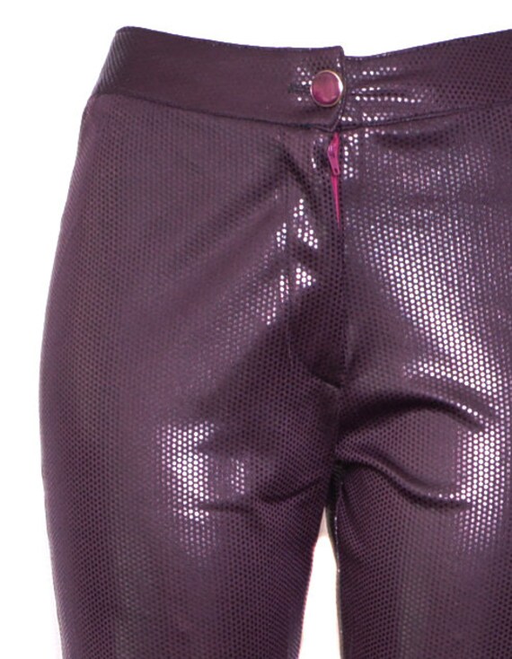 90's Wetlook PVC  Pants 90's Shiny Burgundy Red P… - image 4