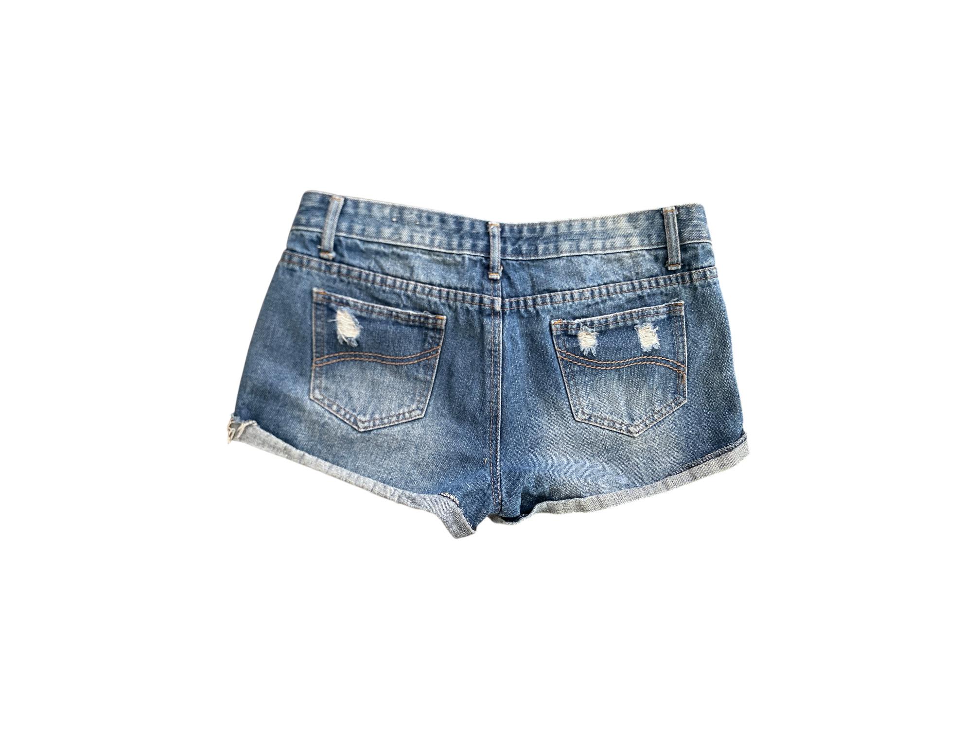 Y2K Denim Shorts Low Waisted Blue Jean Short 00s Jean Shorts Low