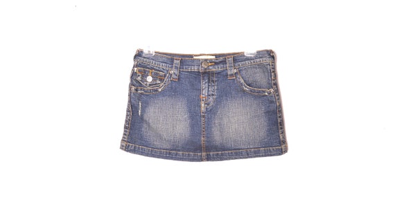 Y2K Micro Mini Denim Skirt Blue Jean Skirt 00s Min