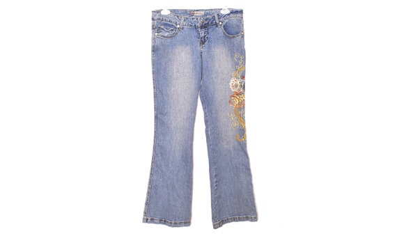 Flared Y2K Blue Jeans Cut Denim Y2K Flare Pants L… - image 1