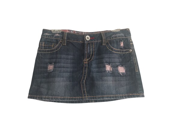 Y2K Micro Mini Denim Skirt Blue Jean 