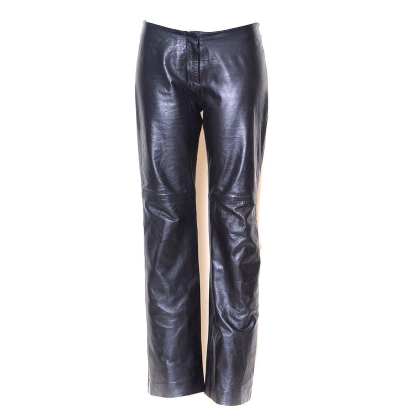 90s Leather Pants Black Leather Pants High Waisted Pants | Etsy