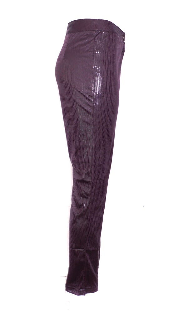 90's Wetlook PVC  Pants 90's Shiny Burgundy Red P… - image 5
