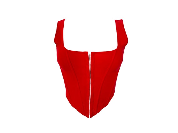 Women's Ruched Corset Crop Top - Y2K Stretchy Square Neck Camisole Tank - View #10