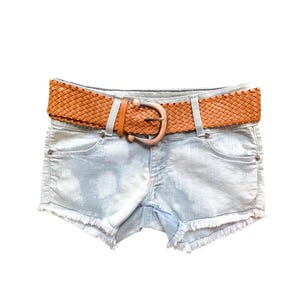 Y2K Micro Shorts Low Waisted Blue Jean Short Y2k Short Shorts Grunge Vintage 2000s  Denim Jean Shorts Vintage Low Rise Waist - Medium/M