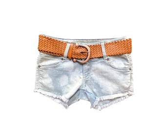 Y2K Micro Shorts Low Waisted Blue Jean Short Y2k Short Shorts Grunge Vintage 2000s  Denim Jean Shorts Vintage Low Rise Waist - Medium/M