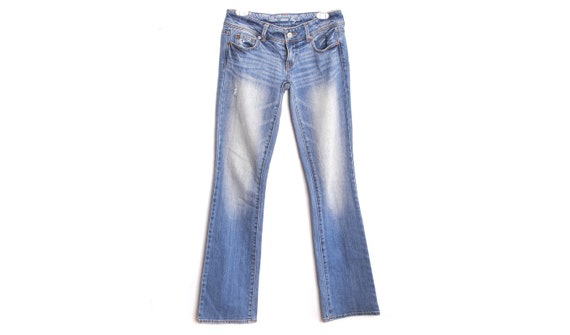 Flared Y2K Blue Jeans Denim Y2K Flare Pants Low R… - image 6