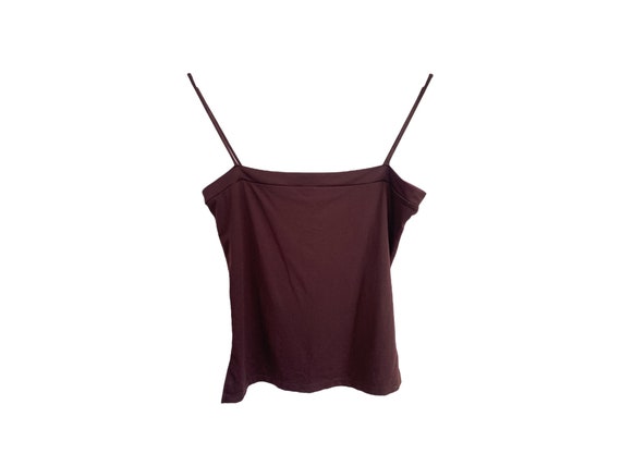 Brown 90's Bustier Tank Top Straight Neck Tank To… - image 2
