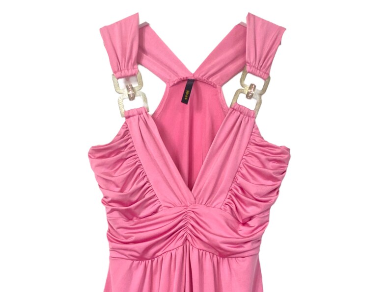 Y2K Pink Halter Dress Pink 00's Plunging Neck Festival Etsy