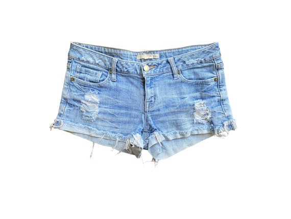 Y2K Denim Shorts Low Waisted Blue Jean Short 00s … - image 2