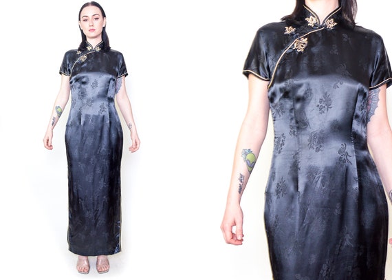 satin asian dress