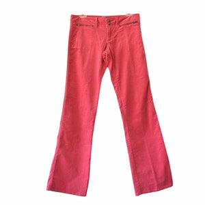 Y2K Pink Corduroy Flare Pants Y2K Pants Corduroy Low Rise Pants 2000s Bootcut Pants Low Rise Trouser Stretchy Clubwear Vintage Rave Small