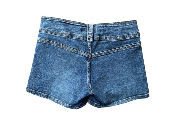 Y2K Denim Shorts Low Waisted Gray Jean Short 00s Mini Grunge